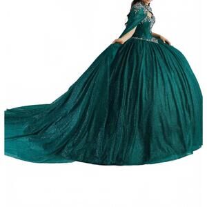 NEW HOUSE OF WU quince princess ball gown in evergreen